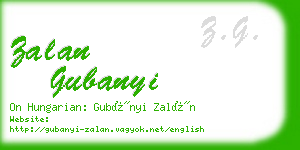 zalan gubanyi business card